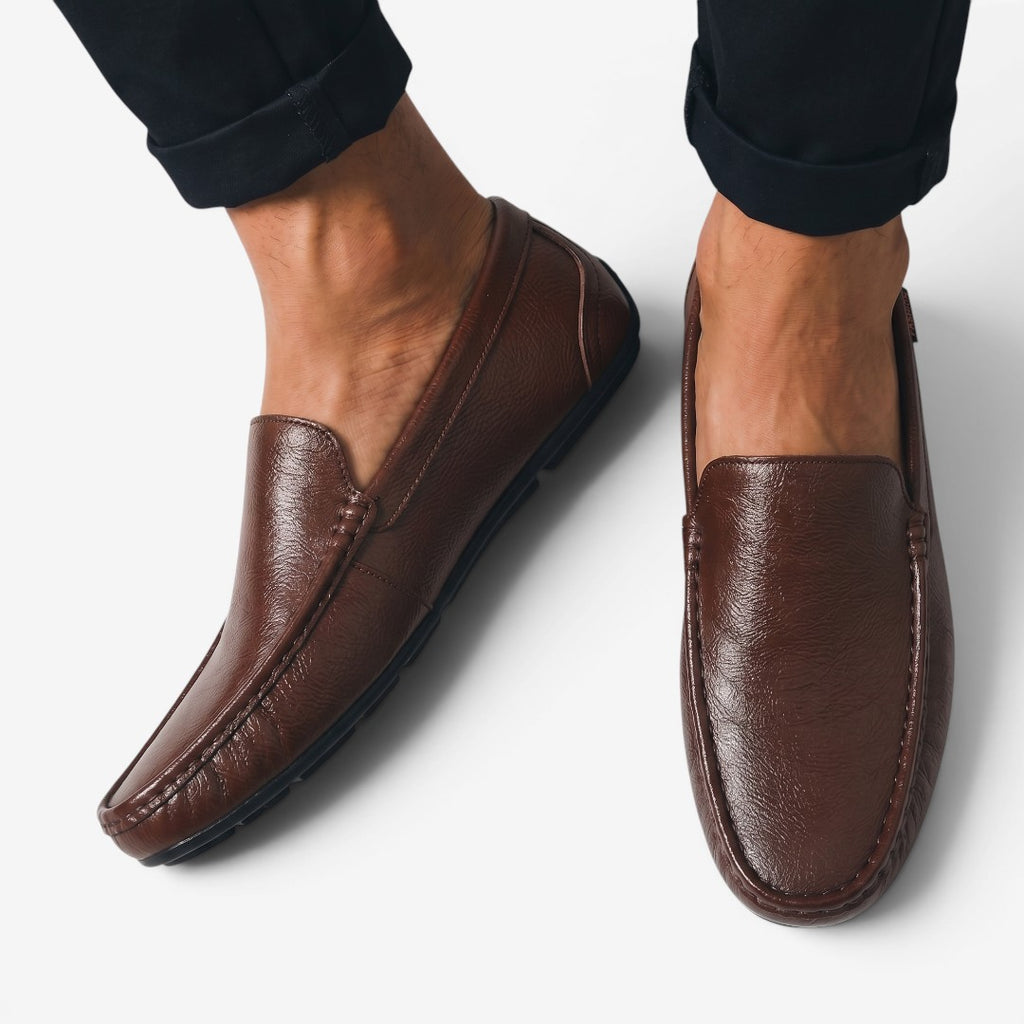 Jorvalore | Men's Breathable Leather Loafers for Casual Walking Comfort