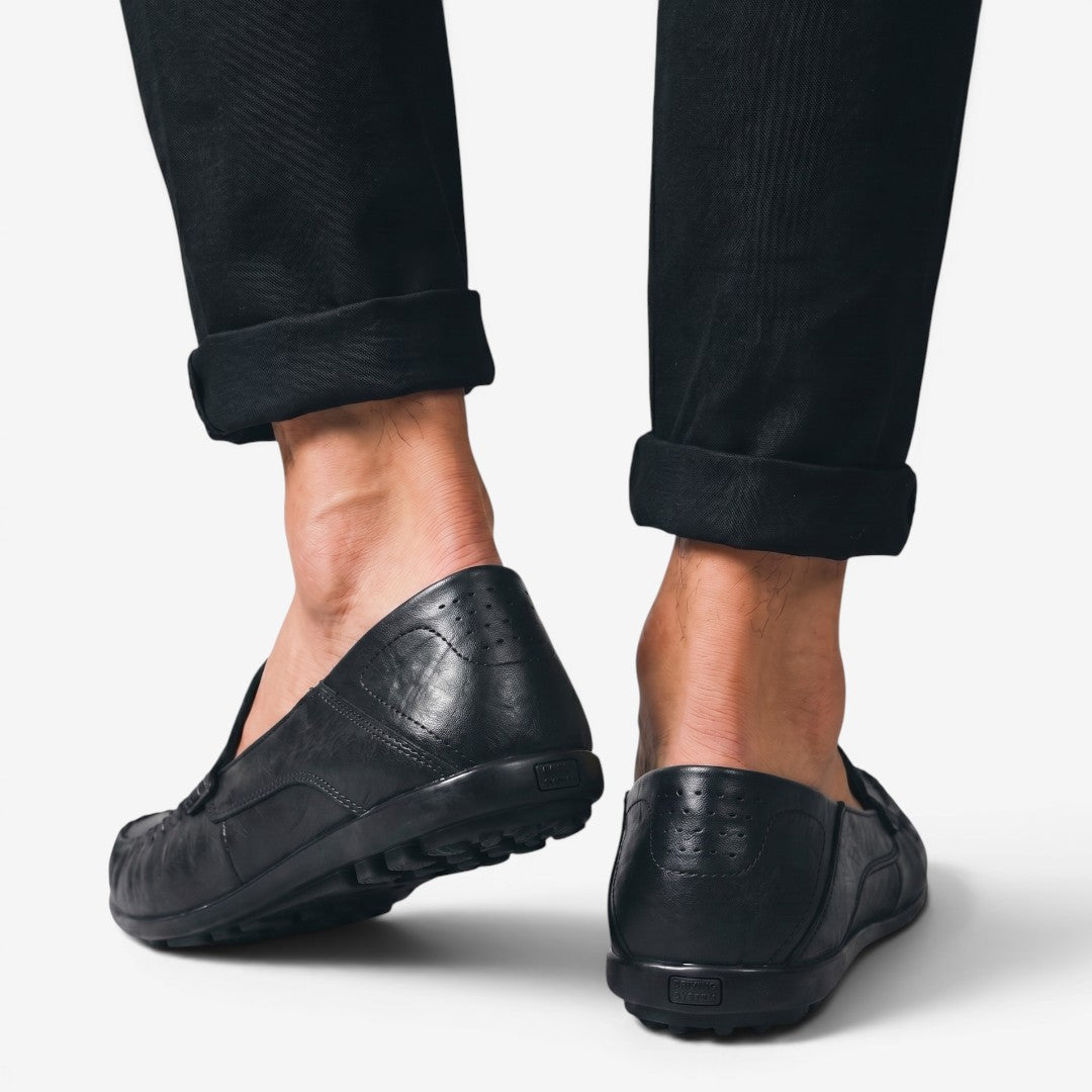 Jorvalore | Men's Breathable Leather Slip-On Loafers for Walking