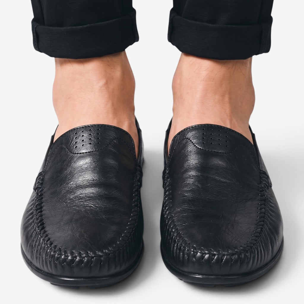 Jorvalore | Men's Breathable Leather Slip-On Loafers for Walking