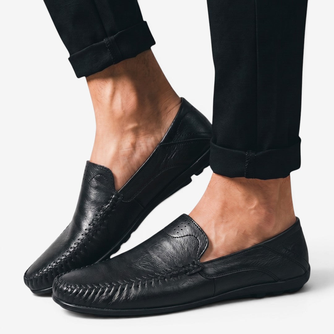 Jorvalore | Men's Breathable Leather Slip-On Loafers for Walking