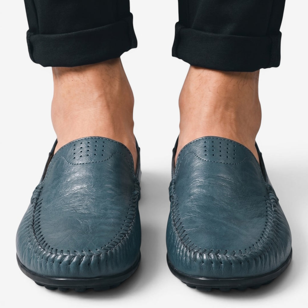 Jorvalore | Men's Breathable Leather Slip-On Loafers for Walking