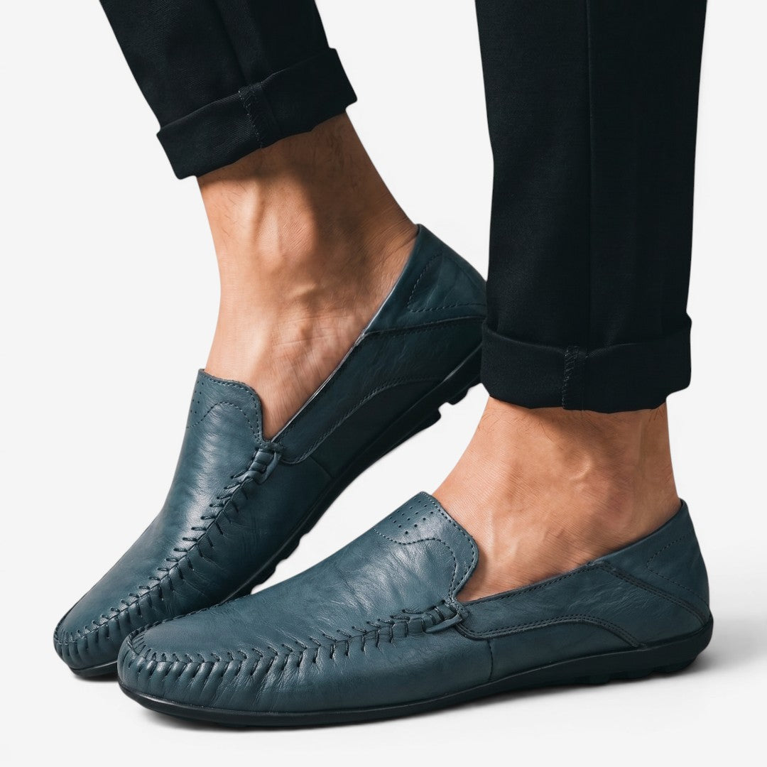 Jorvalore | Men's Breathable Leather Slip-On Loafers for Walking
