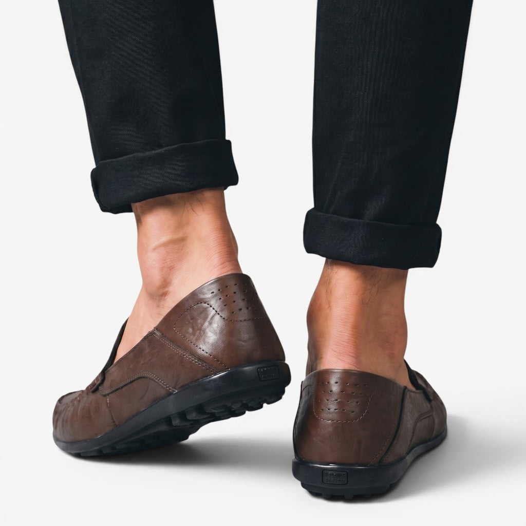 Jorvalore | Men's Breathable Leather Slip-On Loafers for Walking