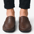 Jorvalore | Men's Breathable Leather Slip-On Loafers for Walking