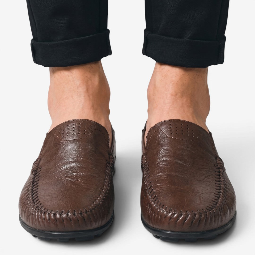 Jorvalore | Men's Breathable Leather Slip-On Loafers for Walking