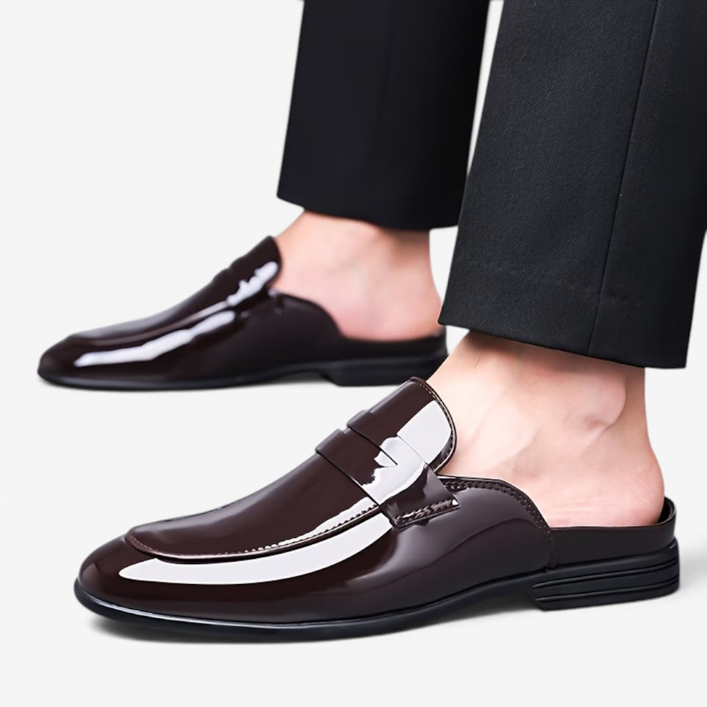 Jorvalore | Men's Business Slip-On Mule Loafers Leather Summer Dress Shoes