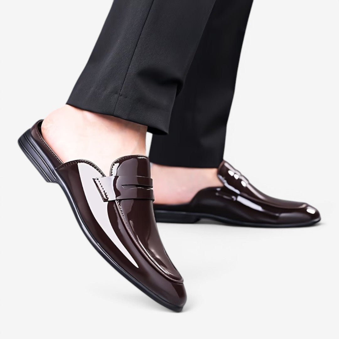 Jorvalore | Men's Business Slip-On Mule Loafers Leather Summer Dress Shoes