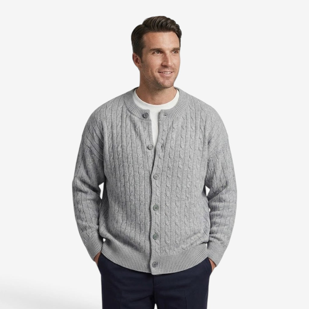 Jorvalore | Men's Cable Knit Button Cardigan Casual Loose Fit