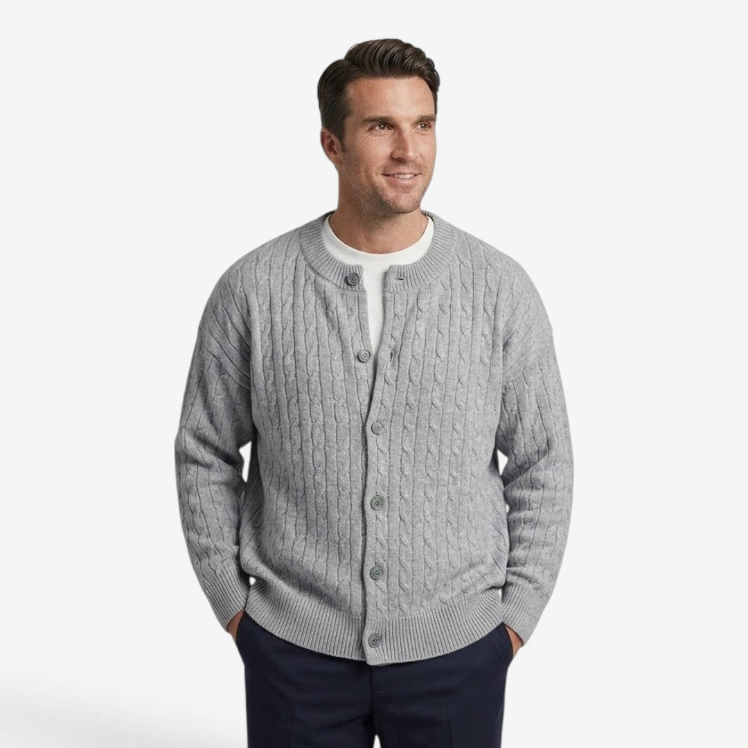 Jorvalore | Men's Cable Knit Button Cardigan Casual Loose Fit