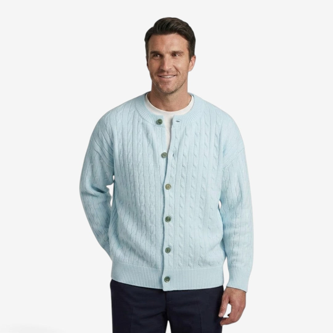 Jorvalore | Men's Cable Knit Button Cardigan Casual Loose Fit