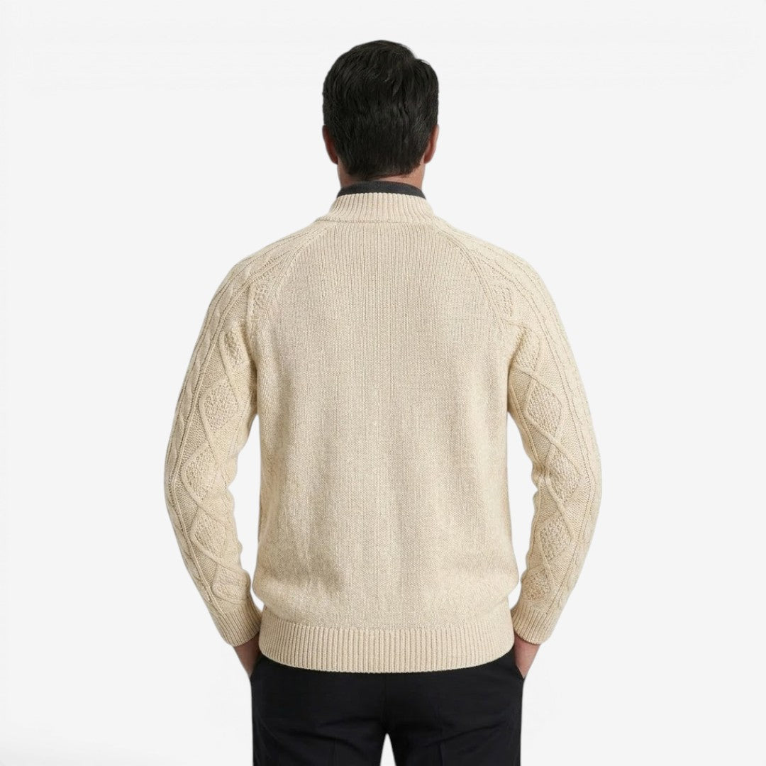 Jorvalore | Men's Cable Knit Button Cardigan for Autumn & Winter