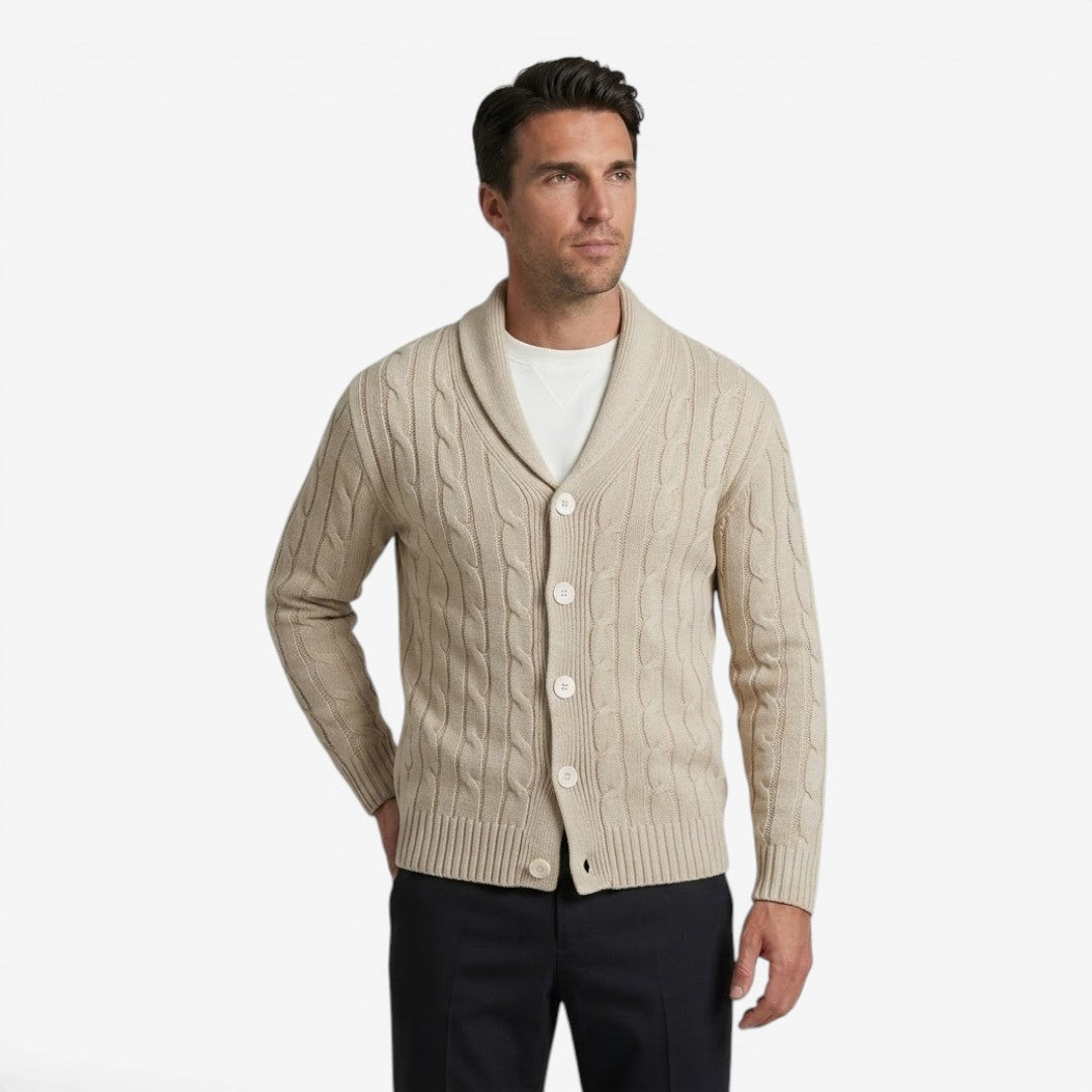 Jorvalore | Men's Cable Knit Button Cardigan for Autumn & Winter