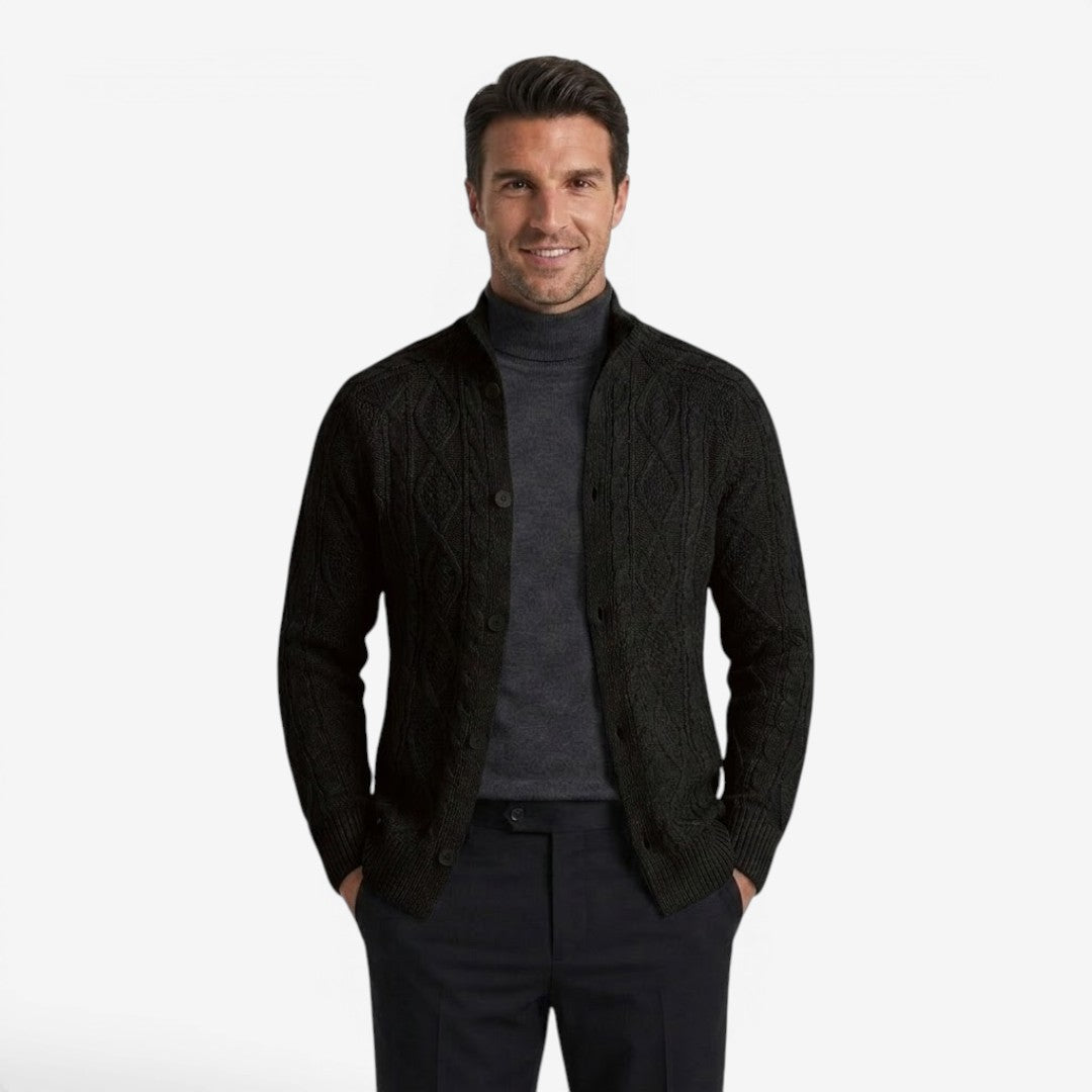 Jorvalore | Men's Cable Knit Button Cardigan for Autumn & Winter