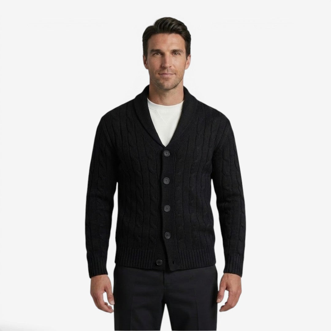 Jorvalore | Men's Cable Knit Button Cardigan for Autumn & Winter