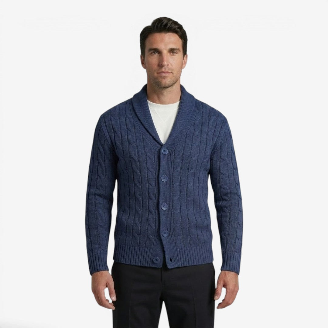 Jorvalore | Men's Cable Knit Button Cardigan for Autumn & Winter