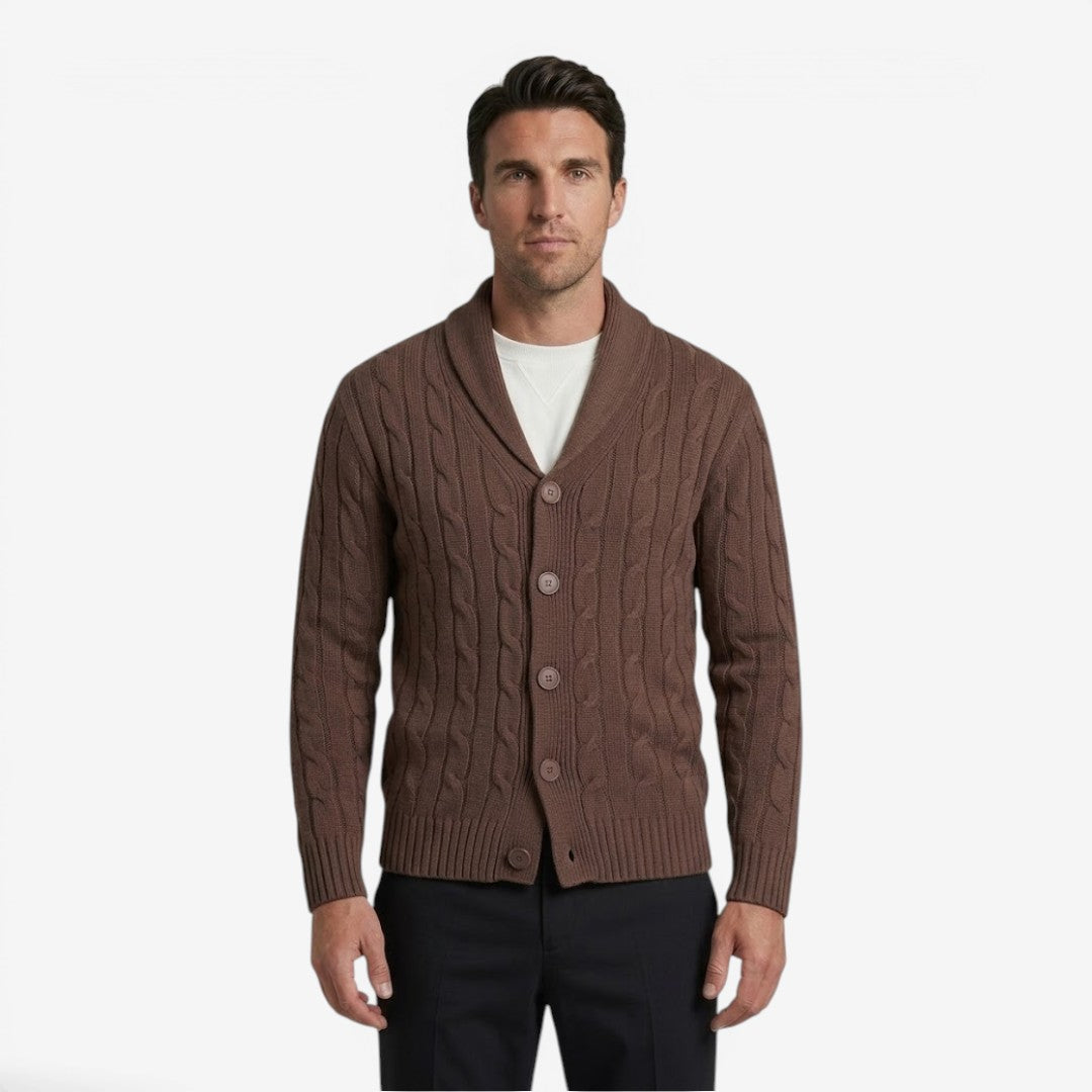 Jorvalore | Men's Cable Knit Button Cardigan for Autumn & Winter