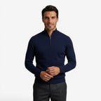 Jorvalore | Men's Casual Knit Quarter Zip Jumper with Warm Comfort