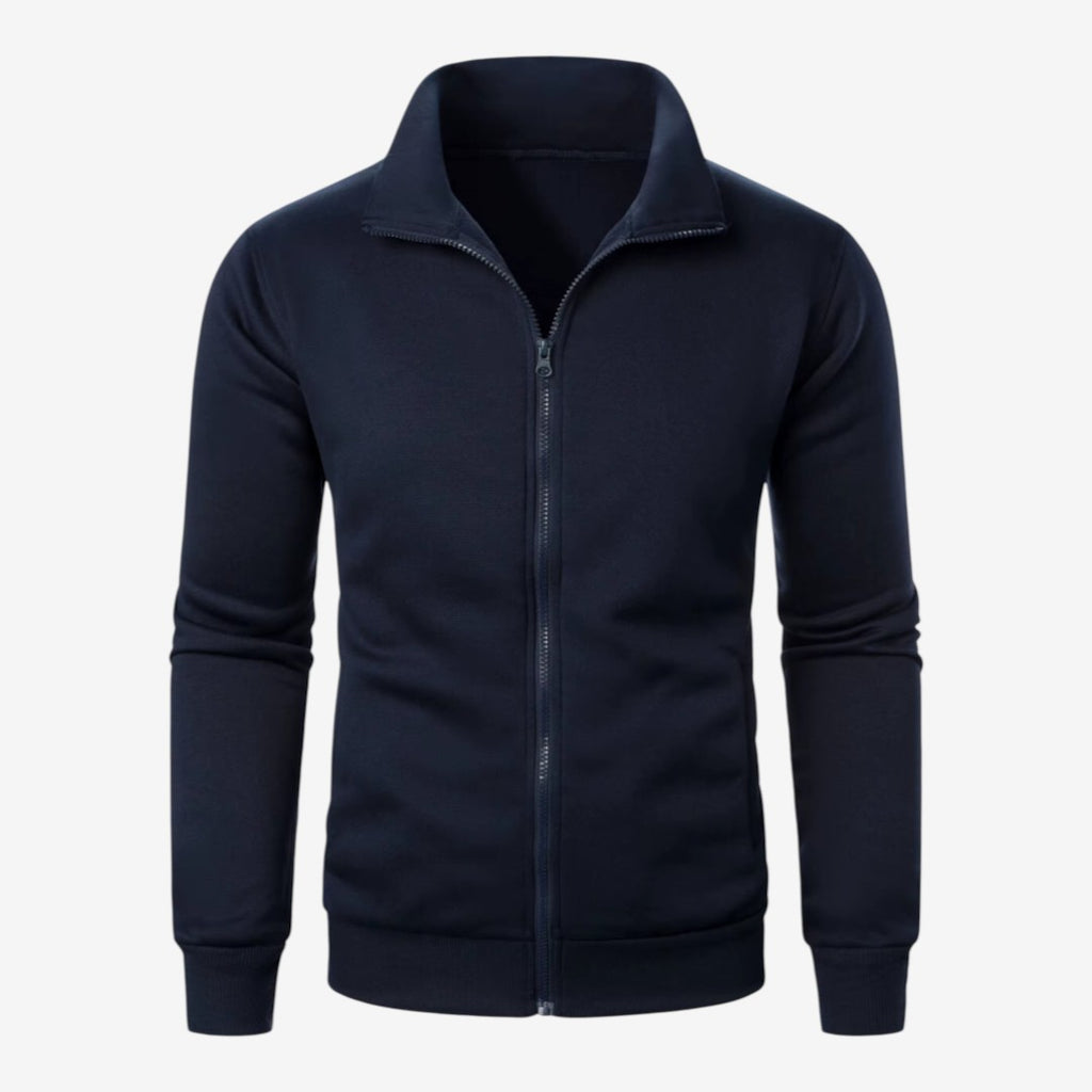 Jorvalore | Men’s Casual Knit Zip Jacket with Stand Collar and Pockets