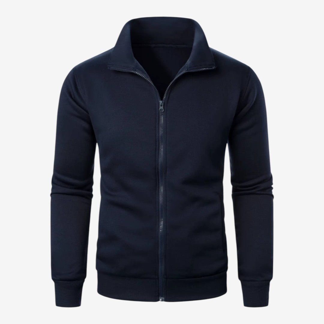 Jorvalore | Men’s Casual Knit Zip Jacket with Stand Collar and Pockets