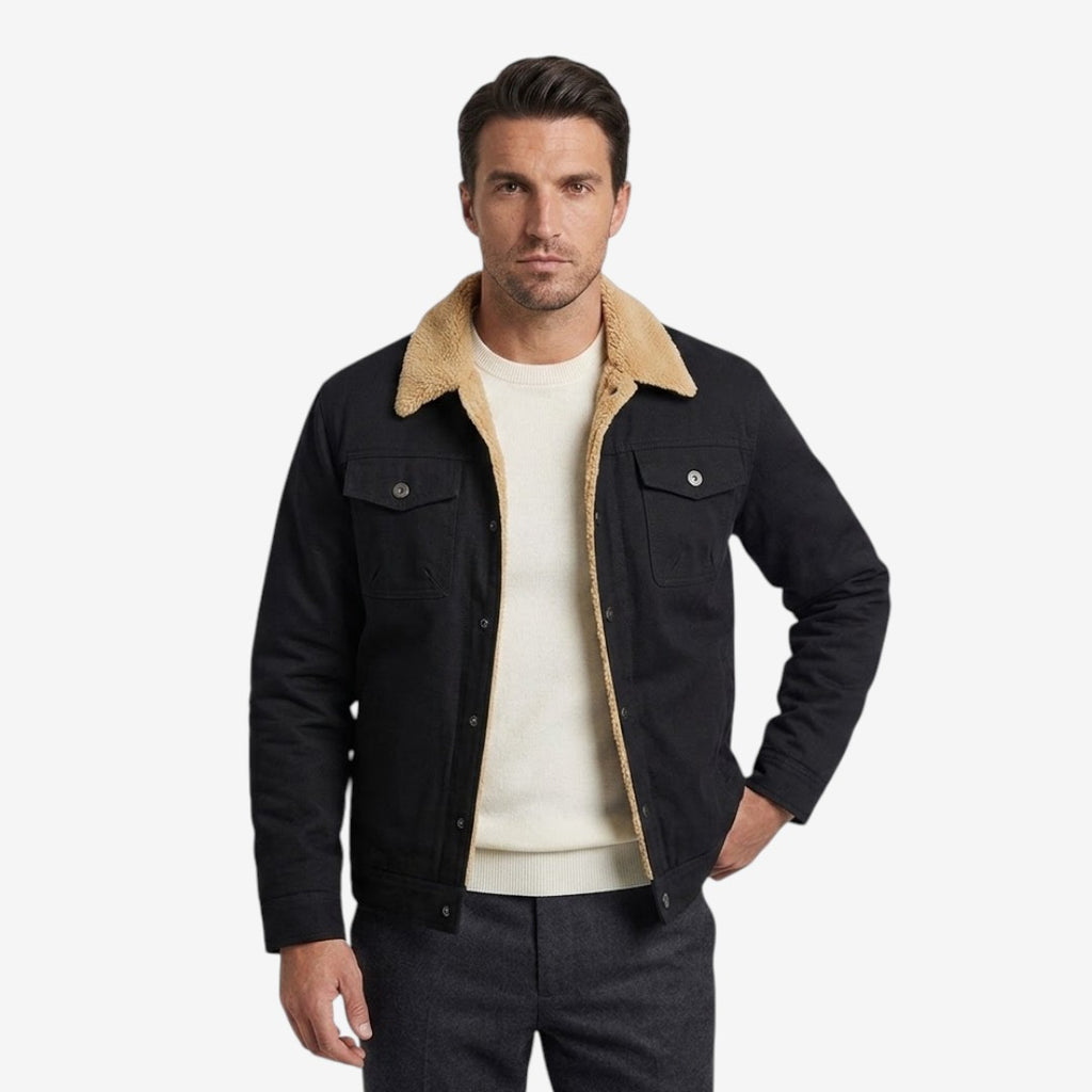 Jorvalore | Men's Classic Fleece Jacket Lapel Collar for Winter