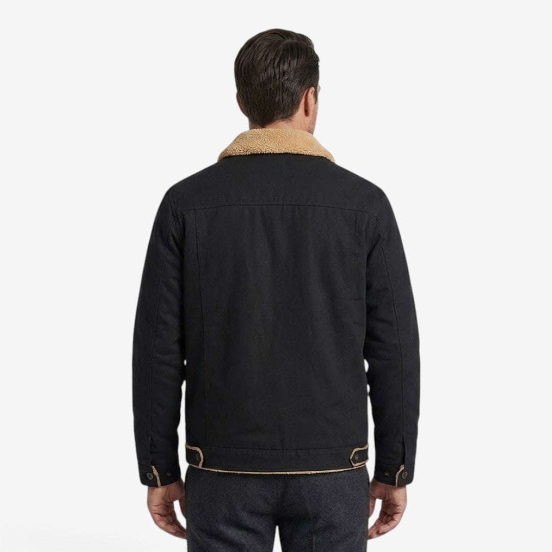 Jorvalore | Men's Classic Fleece Jacket Lapel Collar for Winter