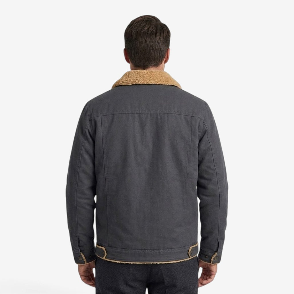 Jorvalore | Men's Classic Fleece Jacket Lapel Collar for Winter