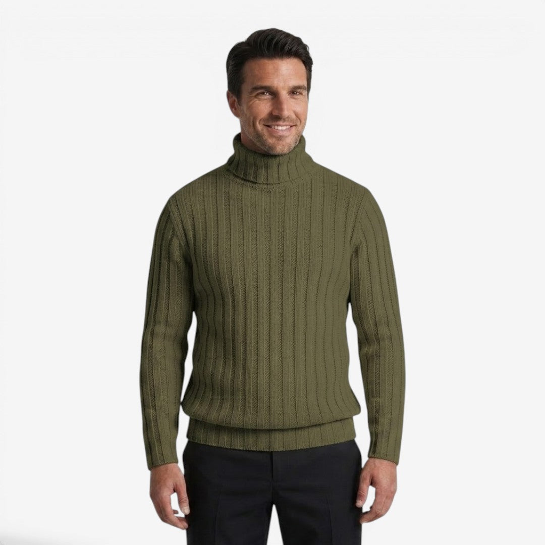 Jorvalore | Men's Classic Ribbed Turtleneck Jumper Plus Size