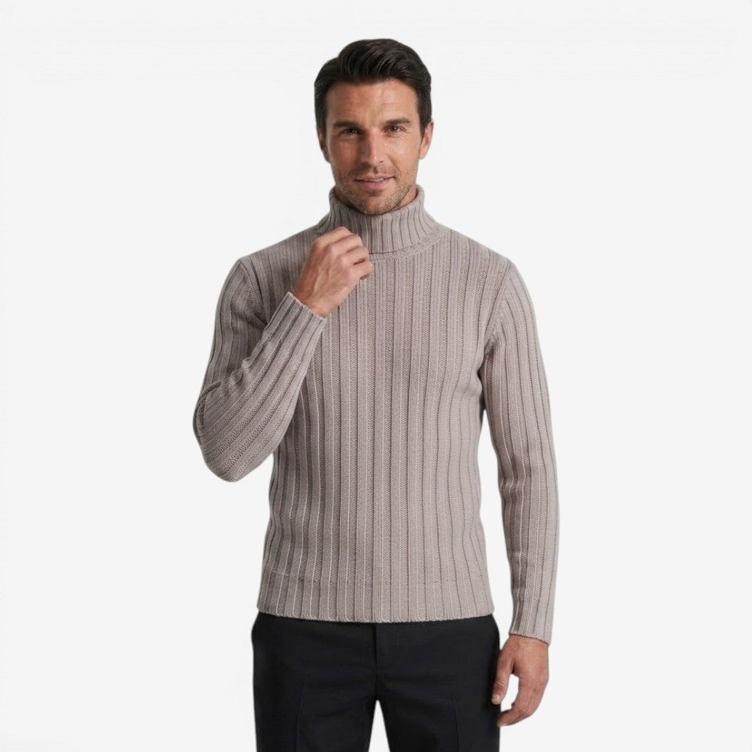 Jorvalore | Men's Classic Ribbed Turtleneck Jumper Plus Size