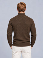 Jorvalore | Men’s Collared Two in One V-Neck Jumper Cable-Knit Layered Top