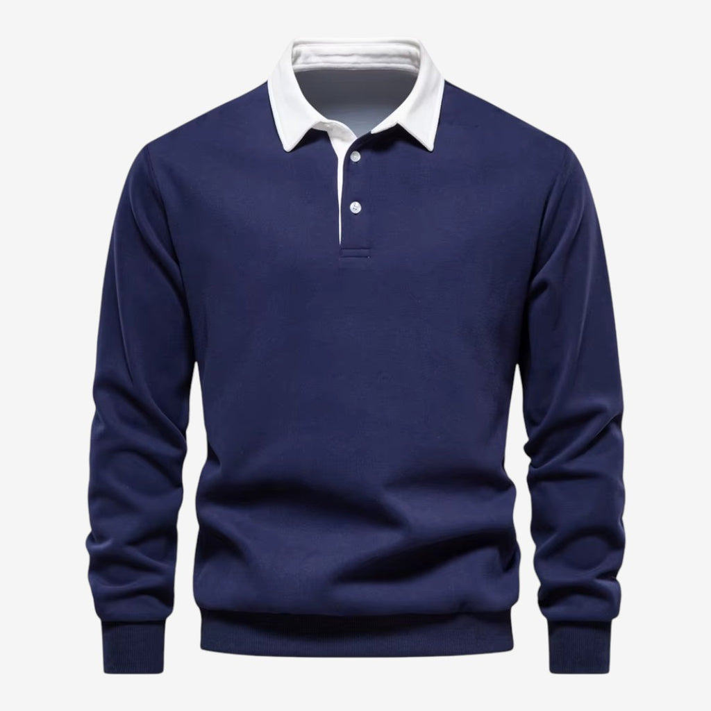 Jorvalore | Men's Cotton Knit Polo Jumper for Autumn Winter Style