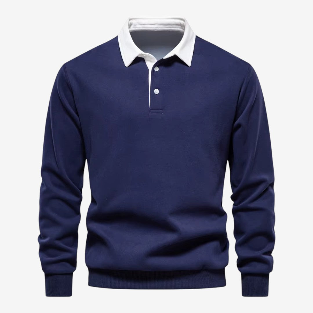 Jorvalore | Men's Cotton Knit Polo Jumper for Autumn Winter Style