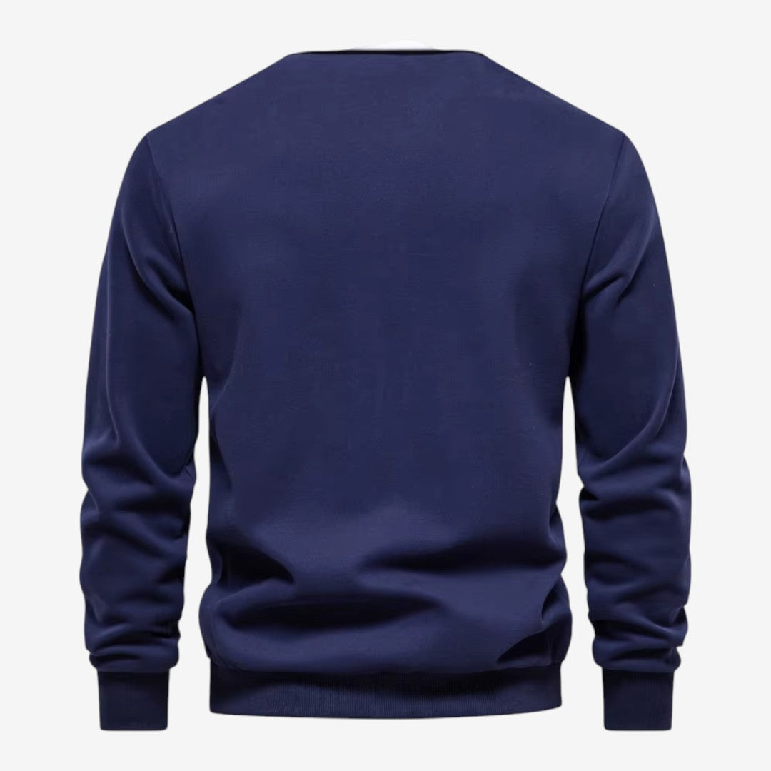 Jorvalore | Men's Cotton Knit Polo Jumper for Autumn Winter Style