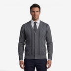 Jorvalore | Men's Diamond Knit Cardigan for Business Casual Style