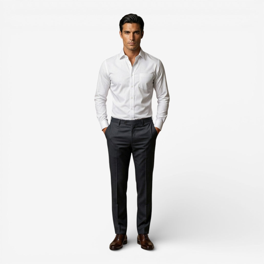 Jorvalore | Men’s Formal Shirt Long Sleeve Slim Fit Office Ready Style