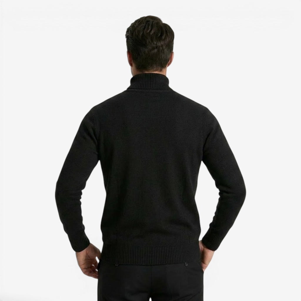 Jorvalore | Men's High Neck Textured Knit Jumper Soft Comfortable Fit