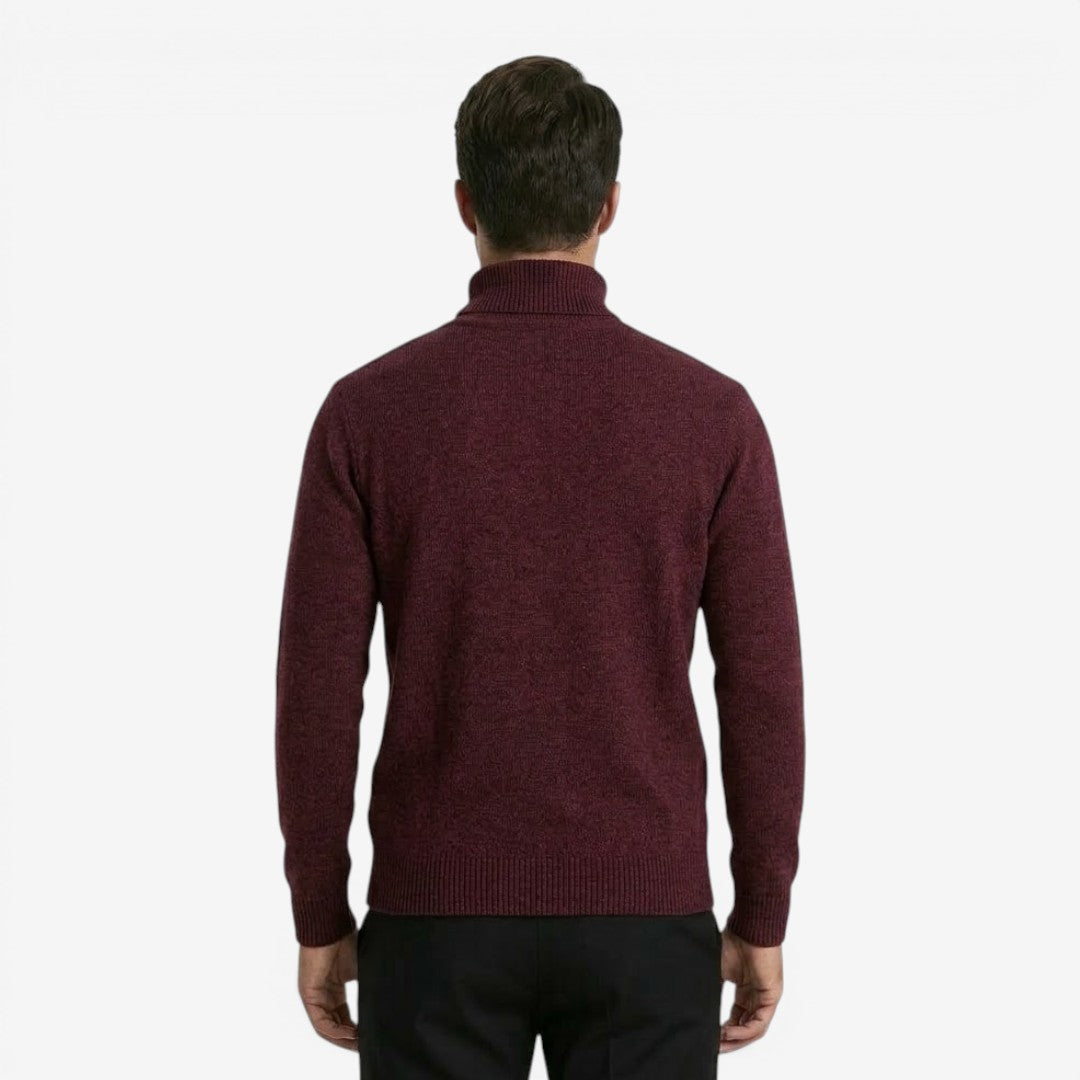 Jorvalore | Men's High Neck Textured Knit Jumper Soft Comfortable Fit