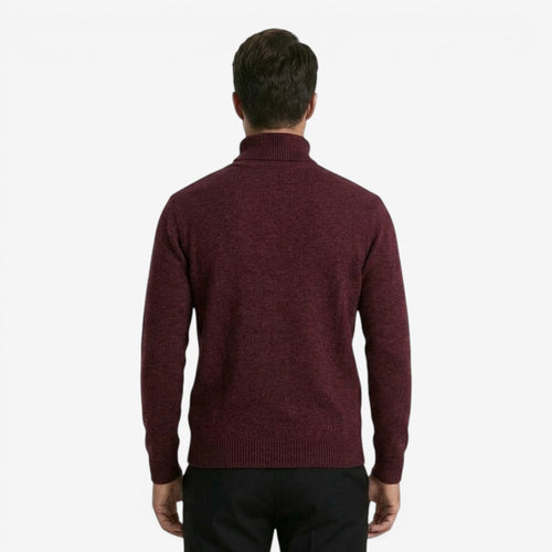 Jorvalore | Men's High Neck Textured Knit Jumper Soft Comfortable Fit