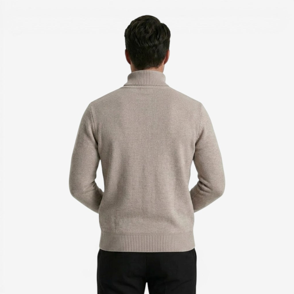 Jorvalore | Men's High Neck Textured Knit Jumper Soft Comfortable Fit
