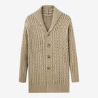 Jorvalore | Men's Jacquard Knit Cardigan with Lapel Collar for Winter