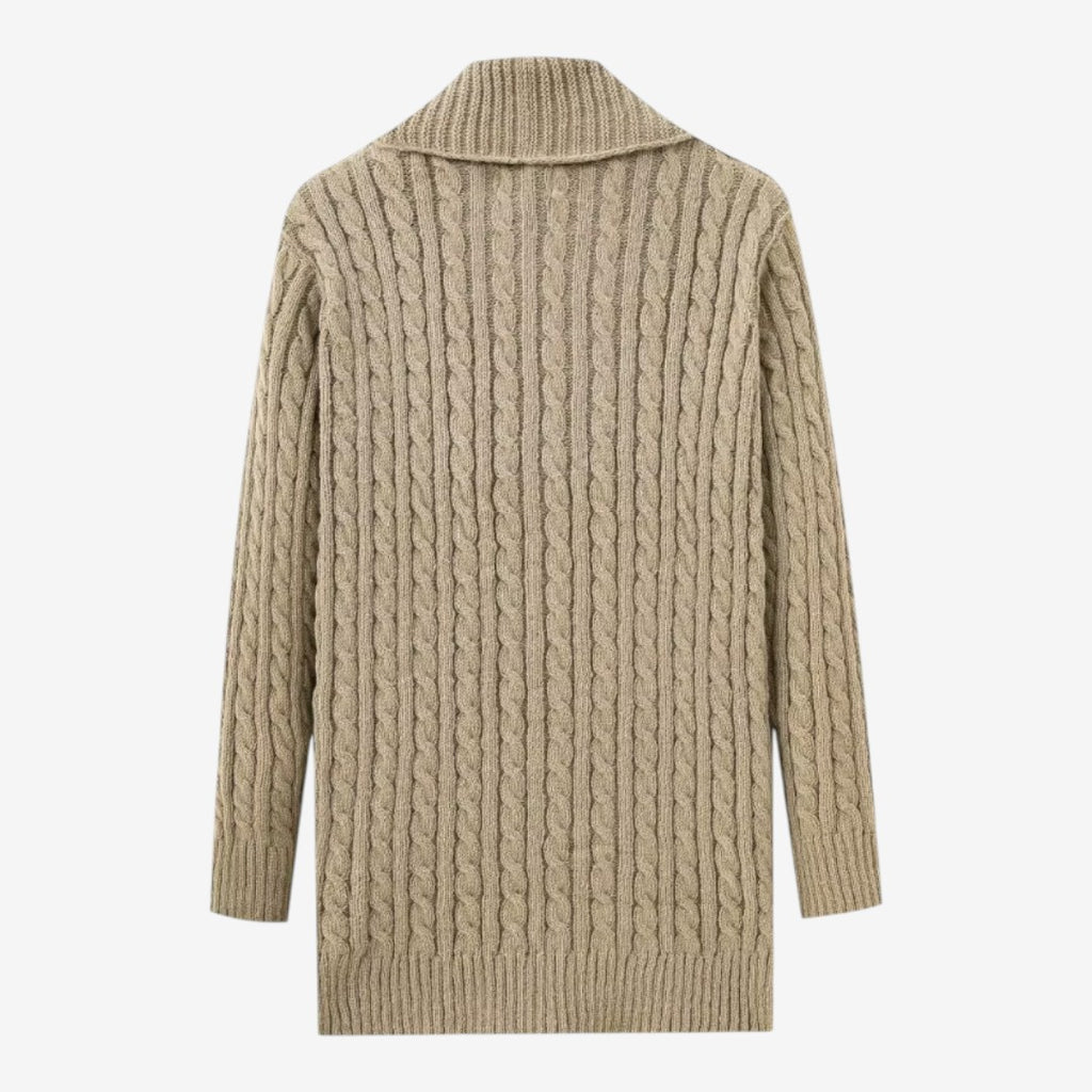Jorvalore | Men's Jacquard Knit Cardigan with Lapel Collar for Winter