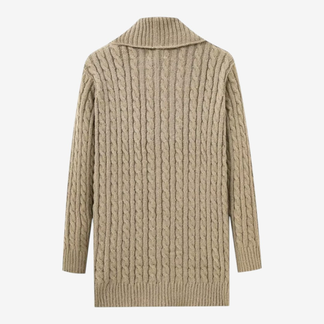 Jorvalore | Men's Jacquard Knit Cardigan with Lapel Collar for Winter
