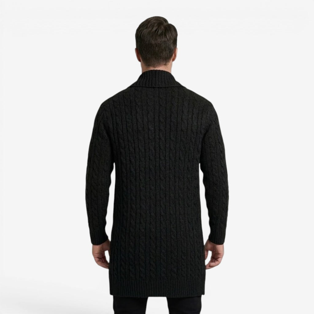 Jorvalore | Men's Jacquard Knit Cardigan with Lapel Collar for Winter