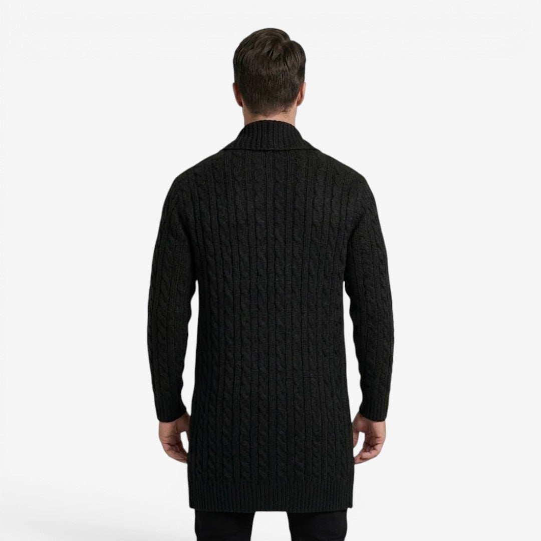 Jorvalore | Men's Jacquard Knit Cardigan with Lapel Collar for Winter