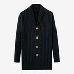 Jorvalore | Men's Jacquard Knit Cardigan with Lapel Collar for Winter