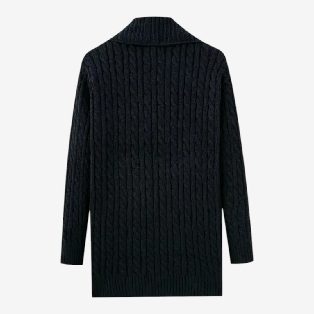 Jorvalore | Men's Jacquard Knit Cardigan with Lapel Collar for Winter