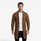 Jorvalore | Men's Jacquard Knit Cardigan with Lapel Collar for Winter