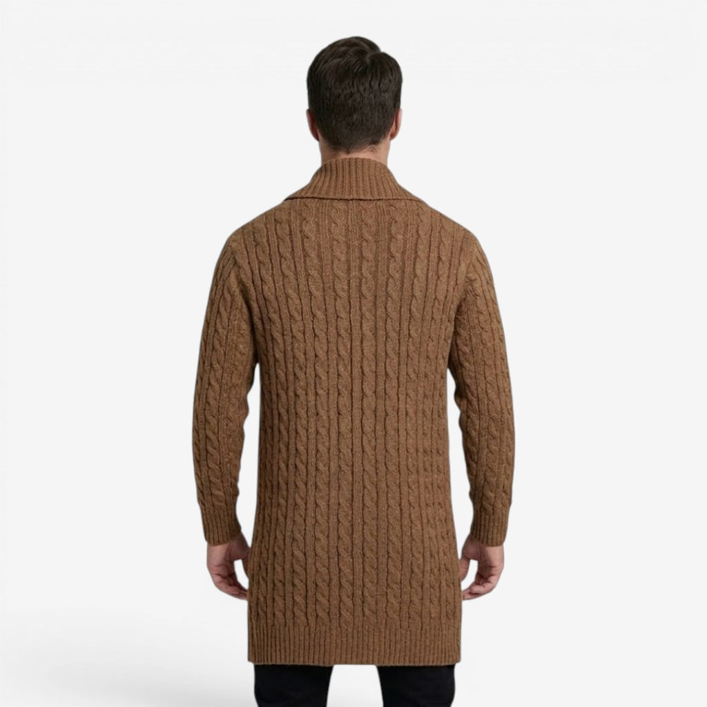 Jorvalore | Men's Jacquard Knit Cardigan with Lapel Collar for Winter