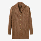Jorvalore | Men's Jacquard Knit Cardigan with Lapel Collar for Winter