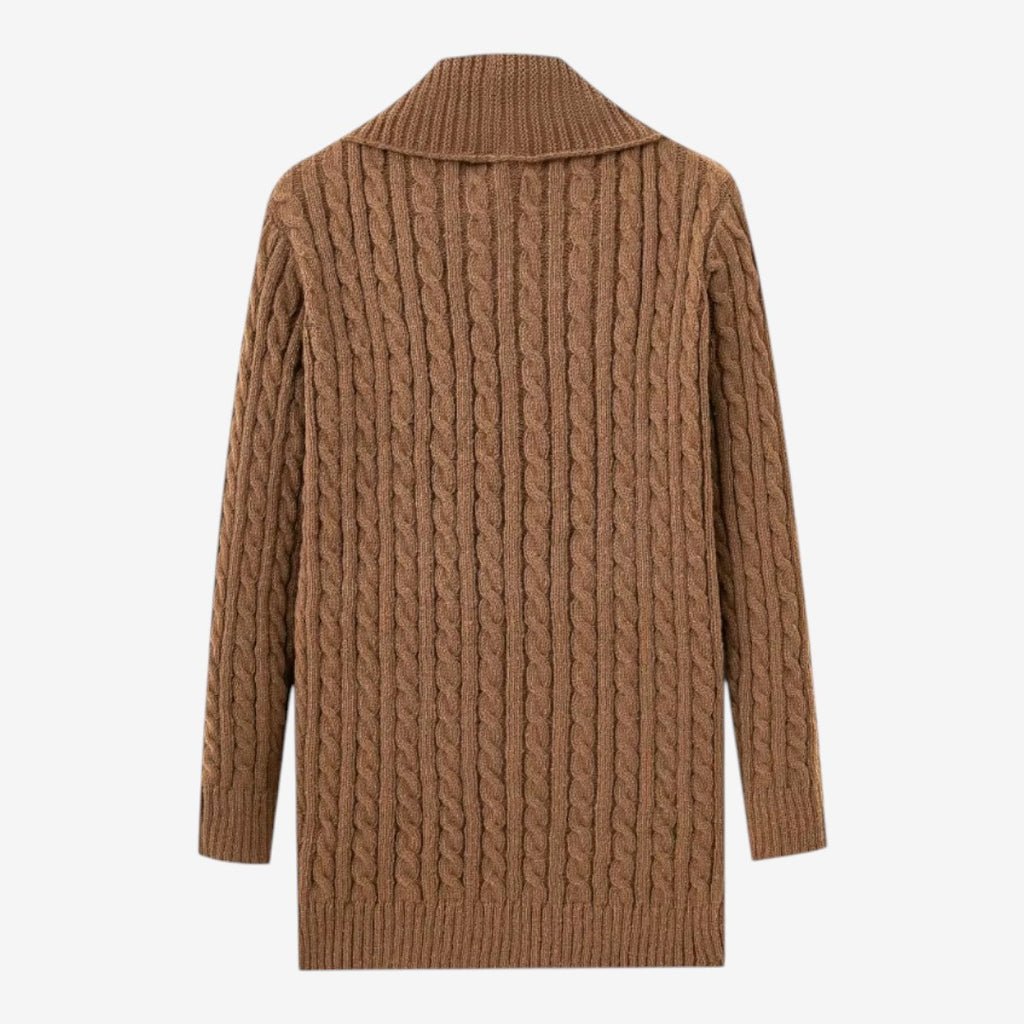 Jorvalore | Men's Jacquard Knit Cardigan with Lapel Collar for Winter