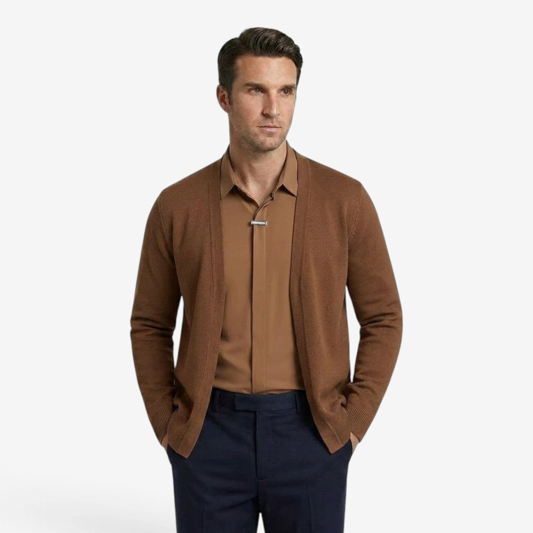 Jorvalore | Men's Knit Cardigan Two-Piece Layered Smart Casual Style